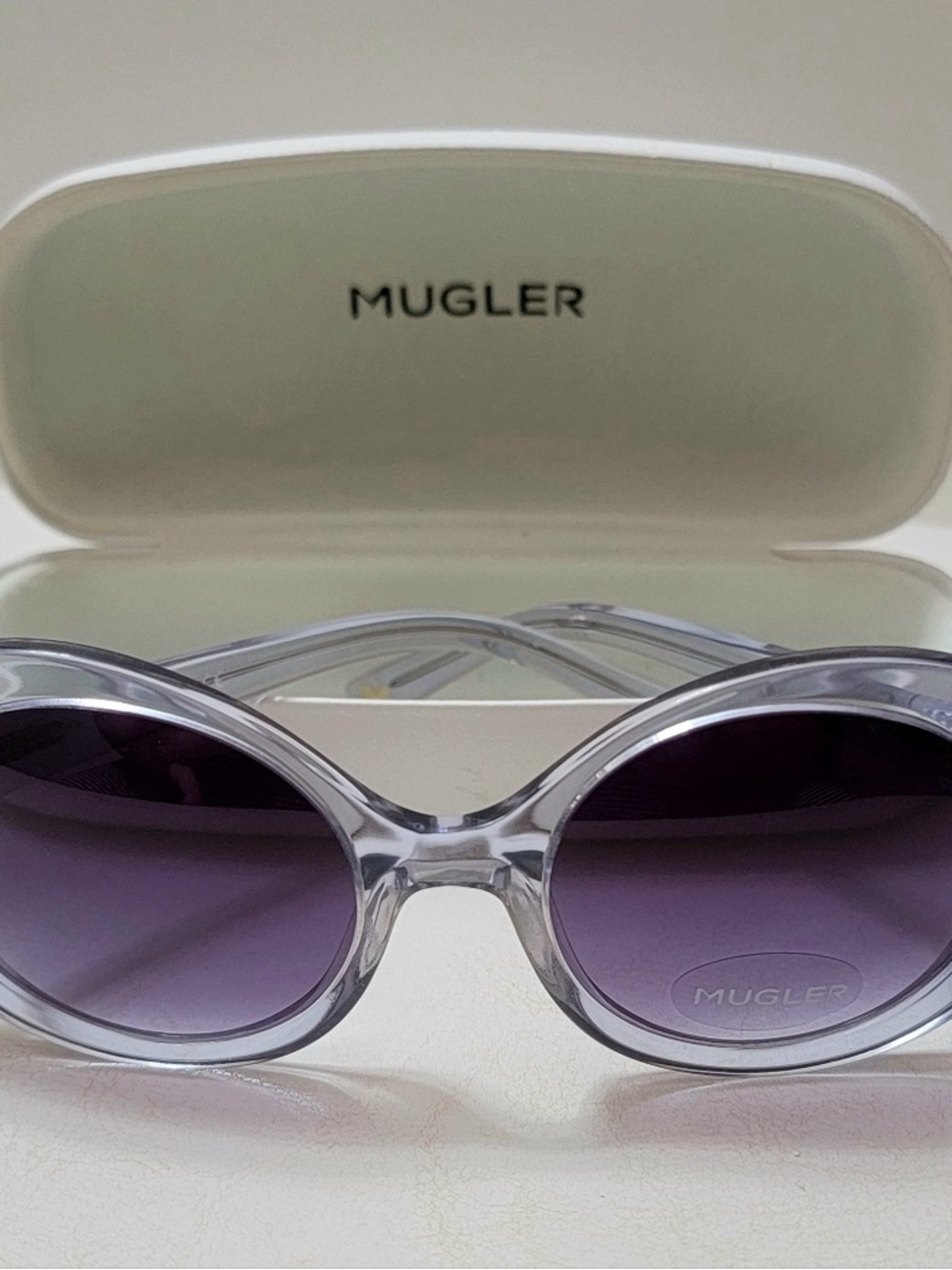 RARE! Mugler Vintage Cateye Sunglasses in Blue Crystal TR201403 USED CONDITION!